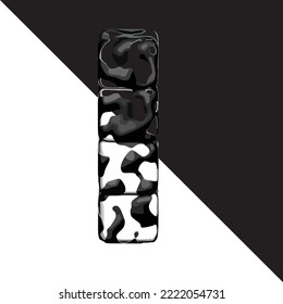 Spotted 3d symbol with a transparent background. letter l
