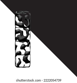 Spotted 3d symbol with a transparent background. letter i