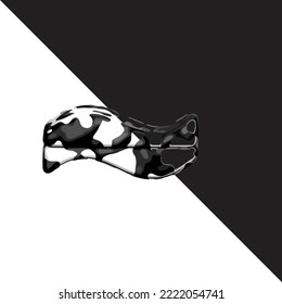 Spotted 3d symbol with a transparent background