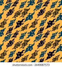 Spotted abstract art seamless pattern with swirls. Vector illustration for print, fabric, cover, packaging, interior decor, blog decoration and other your projects.