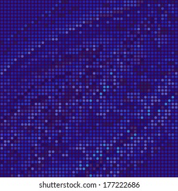 Spotted abstract background halftone effect. Blue and purple polka vector background mosaic 