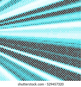 Spotted abstract background halftone effect. Colorful blue ray vector illustration
