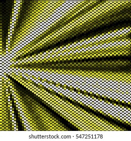 Spotted abstract background halftone effect. Colorful ray yellow vector illustration