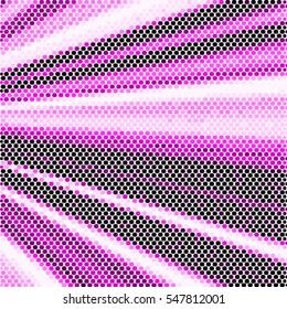 Spotted abstract background halftone effect. Colorful purple ray illustration