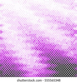Spotted abstract background halftone effect. Colorful purple ray. Water wave vector illustration