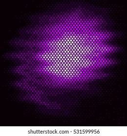Spotted abstract background halftone wave effect. Colorful purple ray vector. Water light illustration