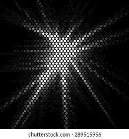 Spotted abstract star halftone effect. Light vector illustration background 