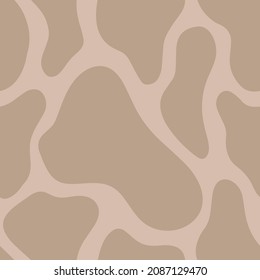 spotted animalistic seamless pattern with smooth spots, trendy beige animal print