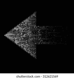 Spotted arrow sign. Vector illustration