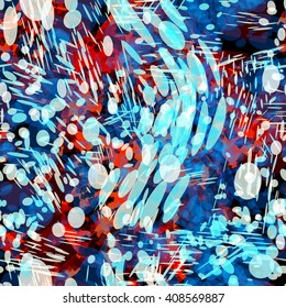 Spotted background. Gouache. The blue and red. Light and dark. Abstract seamless background.