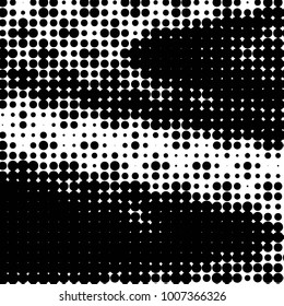 Spotted black and white grunge line background. Abstract halftone illustration background. Grunge grid polka dot background pattern
