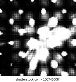 Spotted black and white grunge line background. Abstract halftone illustration background. Grunge grid polka dot background pattern
