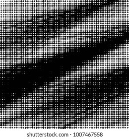 Spotted black and white grunge line background. Abstract halftone illustration background. Grunge grid polka dot background pattern
