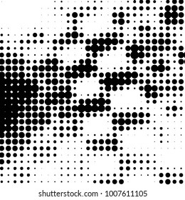 Spotted black and white grunge line background. Abstract halftone illustration background. Grunge grid polka dot background pattern
