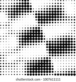 Spotted black and white grunge line background. Abstract halftone illustration background. Grunge grid polka dot background pattern
