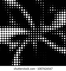 Spotted black and white grunge line background. Abstract halftone illustration background. Grunge grid polka dot background pattern
