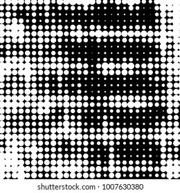 Spotted black and white grunge line background. Abstract halftone illustration background. Grunge grid polka dot background pattern
