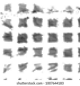 Spotted black and white grunge line background. Abstract halftone illustration background. Grunge grid polka dot background pattern
