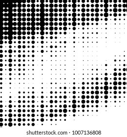 Spotted black and white grunge vector line background. Abstract halftone illustration background. Grunge grid polka dot background pattern
