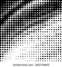 Spotted black and white grunge vector line background. Abstract halftone illustration background. Grunge grid polka dot background pattern
