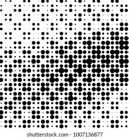 Spotted black and white grunge vector line background. Abstract halftone illustration background. Grunge grid polka dot background pattern
