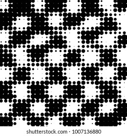 Spotted black and white grunge vector line background. Abstract halftone illustration background. Grunge grid polka dot background pattern
