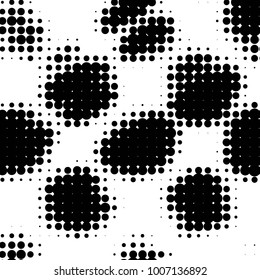 Spotted black and white grunge vector line background. Abstract halftone illustration background. Grunge grid polka dot background pattern
