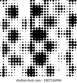 Spotted black and white grunge vector line background. Abstract halftone illustration background. Grunge grid polka dot background pattern
