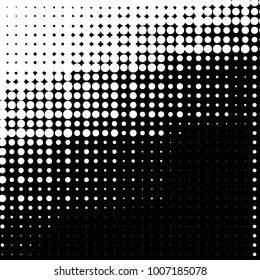Spotted black and white grunge vector line background. Abstract halftone illustration background. Grunge grid polka dot background pattern
