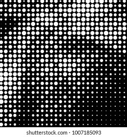 Spotted black and white grunge vector line background. Abstract halftone illustration background. Grunge grid polka dot background pattern
