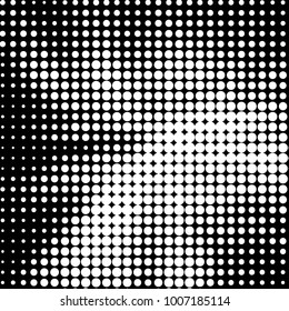 Spotted black and white grunge vector line background. Abstract halftone illustration background. Grunge grid polka dot background pattern