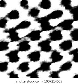 Spotted black and white grunge vector line background. Abstract halftone illustration background. Grunge grid polka dot background pattern
