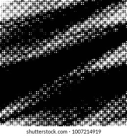 Spotted black and white grunge vector line background. Abstract halftone illustration background. Grunge grid polka dot background pattern
