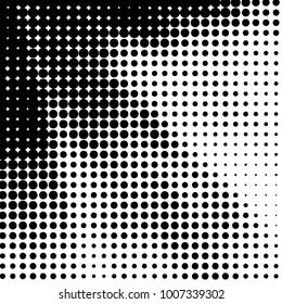 Spotted black and white grunge vector line background. Abstract halftone illustration background. Grunge grid polka dot background pattern

