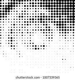 Spotted black and white grunge vector line background. Abstract halftone illustration background. Grunge grid polka dot background pattern
