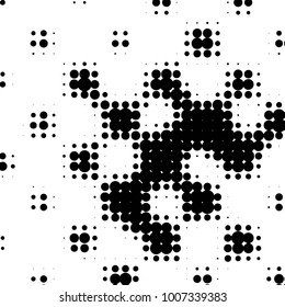 Spotted black and white grunge vector line background. Abstract halftone illustration background. Grunge grid polka dot background pattern
