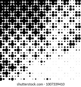 Spotted black and white grunge vector line background. Abstract halftone illustration background. Grunge grid polka dot background pattern
