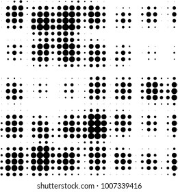 Spotted black and white grunge vector line background. Abstract halftone illustration background. Grunge grid polka dot background pattern
