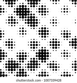 Spotted black and white grunge vector line background. Abstract halftone illustration background. Grunge grid polka dot background pattern

