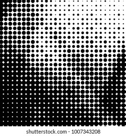 Spotted black and white grunge vector line background. Abstract halftone illustration background. Grunge grid polka dot background pattern
