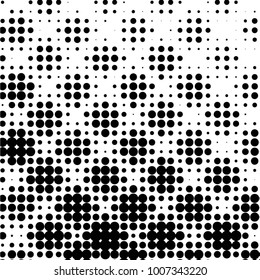 Spotted black and white grunge vector line background. Abstract halftone illustration background. Grunge grid polka dot background pattern

