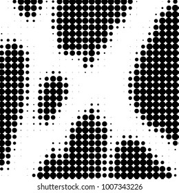 Spotted black and white grunge vector line background. Abstract halftone illustration background. Grunge grid polka dot background pattern
