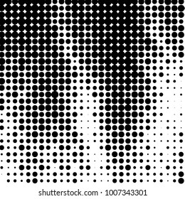 Spotted black and white grunge vector line background. Abstract halftone illustration background. Grunge grid polka dot background pattern

