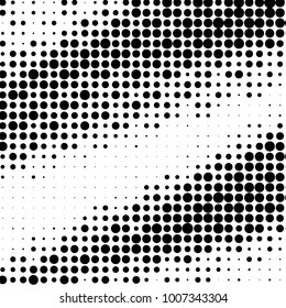 Spotted black and white grunge vector line background. Abstract halftone illustration background. Grunge grid polka dot background pattern
