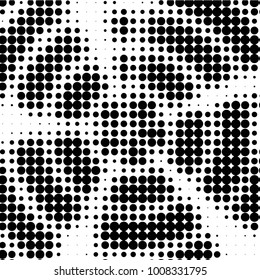 Spotted black and white grunge vector line background. Abstract halftone illustration background. Grunge grid polka dot background pattern
