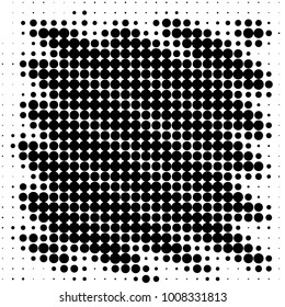 Spotted black and white grunge vector line background. Abstract halftone illustration background. Grunge grid polka dot background pattern
