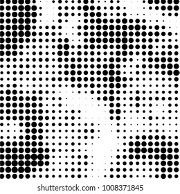 Spotted black and white grunge vector line background. Abstract halftone illustration background. Grunge grid polka dot background pattern
