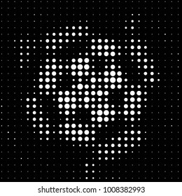 Spotted black and white grunge vector line background. Abstract halftone illustration background. Grunge grid polka dot background pattern

