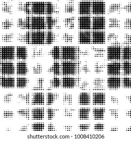 Spotted black and white grunge vector line background. Abstract halftone illustration background. Grunge grid polka dot background pattern
