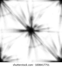 Spotted black and white grunge vector line background. Abstract halftone illustration background. Grunge grid polka dot background pattern
